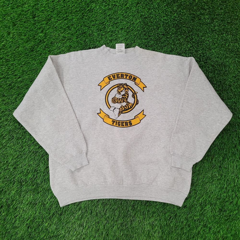 Vintage 90s Everton Tigers Basketball Sweatshirt XL 24x25 Boxy